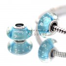 S925 Silver Green effervescence Murano Glass Beads Charms Fits European jewelry Bracelets ZS276