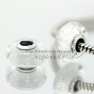 S925 Silver White effervescence Murano Glass Beads Charms Fits European jewelry DIY Bracelets ZS277