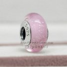 S925 Silver Pink fluorescence Murano Glass Beads Charms Fits European jewelry DIY Bracelets