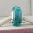 S925 Silver Turquoise fluorescence Murano Glass Beads Charms Fits European jewelry Bracelets