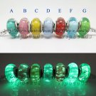 7pcs S925 Silver Disney fluorescence Murano Glass Beads Charms Fits European jewelry DIY Bracelets