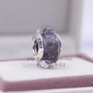 S925 Silver Purple shiny faceted Murano Glass Beads Charms European jewelry