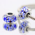 S925 Silver ocean faceted Murano Glass Beads Charms fit European jewelry bracelet 237