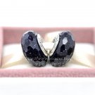 S925 Silver Star blue shine faceted Murano Glass Beads Charms fit European jewelry bracelet 303