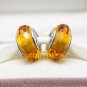 S925 Silver Champagne Yellow faceted Murano Glass Beads Charms fit European jewelry bracelet 308
