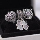 2016 Fall NEW S925 Sterling Silver Hollowing Love Pendant charm Jewelry Set Fit European Bracelet