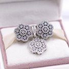 NEW women jewelry Set Crystalized Floral Snowflakes Charm Set with beads S925 Sterling Silver