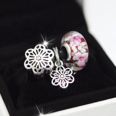 2016 Spring Collection Floral Daisy Lace Jewelry Sets S925 Sterling Silver Charm beads