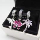 2015 New Tropical Vacation Sterling silver Charm Jewelry Set Fit European Jewelry Charm Bracelets