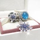 NEW S925 Sterling Silver New 2015 Winter Blue Wonderland Charm Jewelry Sets