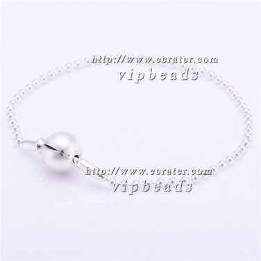 S925 Silver Bracelet ESS - Collection Clasp Bracelet Beaded Sterling Silver