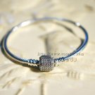 S925 Silver Bracelet Barrel Clasp With Clear CZs standard Bracelet Chain Snake charm Bracelet