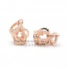 NEW Rose Gold Plated Pendant Crown Charm Beads Fit European women Jewelry Charm Bracelets