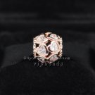 NEW Rose Gold Plated Love All Around with Clear CZ Charm Beads Fit European DIY Charm Bracelets