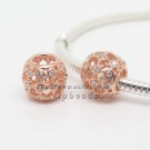Rose Gold Plated In The Spotlight with Clear CZ Charm Bead Fit European Jewelry Charm Bracelets
