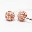 NEW Rose Gold Plated Openwork Darling Daisy Meadow with White Enamel Charm Beads