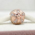 Rose Gold Plated Dazzling Daisy with Clear CZ Clip beads Fits European Jewelry Charm Bracelets