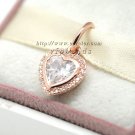 Rose Gold Plated Sparkling Love with CZ Pendant Charm Bead Fit European Woman Jewelry Bracelets