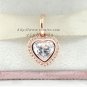 Rose Gold Plated Sparkling Love with CZ Pendant Charm Bead Fit European Woman Jewelry Bracelets