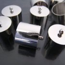 Finding - 2 pcs Silver Round Very Large Tone Cord Buckle End Cap with Loop ( inside 17mm Diameter )