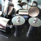Finding - 6 pcs Silver Round Large Tone Cord Buckle End Cap with Loop ( inside 13mm Diameter )