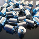 Finding - 10 pcs Silver Round Tone Cord Buckle End Cap with Loop ( inside 6mm Diameter )