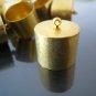 Finding - 2 pcs Gold Round Very Large Tone Cord Buckle End Cap with Loop ( inside 17mm Diameter )