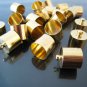 Finding - 6 pcs Gold Round Large Tone Cord Buckle End Cap with Loop ( inside 13mm Diameter )