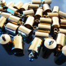 Finding - 6 pcs Gold Round Tone Cord Buckle End Cap with Loop ( inside 6mm Diameter )