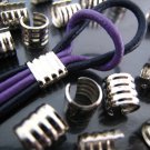 Finding - 6 pcs Silver Adjustable Crimp Round Tone Tube Curve Fold Over End Cap 7mm x 6.5mm