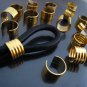 Finding - 6 pcs Gold Adjustable Crimp Round Tone Tube Curve Fold Over End Cap 10mm x 6mm