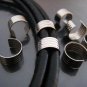 Finding - 6 pcs Silver Adjustable Crimp Round Tone Tube Curve Fold Over End Cap 10mm x 5mm