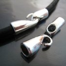 Finding - 2 Sets Silver End Cap S Hook Toggle Clasp Clousure Fastener Buckle ( Inside 4mm Diameter )