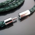 Finding - 2 Sets of Silver Open Round Buckle End Cap Clasp Connector ( Inside 4mm Diameter )