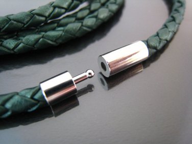 Finding - 2 Sets of Silver Open Round Buckle End Cap Clasp Connector ( Inside 4mm Diameter )