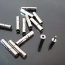 Finding - 2 Sets of Silver Open Round Buckle End Cap Clasp Connector ( Inside 2mm Diameter )