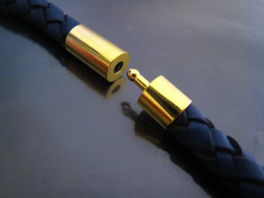 Finding - 2 Sets of Gold Open Round Buckle End Cap Clasp Connector ( Inside 6mm Diameter )