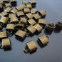 Finding - 6 pcs Antique Brass Oval Flat End Cap 9mm x 8mm x 4mm  ( inside 6mm x 3 mm Diameter )