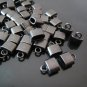 Finding - 6 pcs Black Small Oval Flat End Cap 9mm x 8mm x 4mm  ( inside 6mm x 3 mm Diameter )