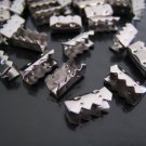 Finding - 6 pcs Silver Plated Adjustable Fold Over End Cap Crimp without Loop ( 13mm or 0.5 inch )