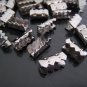 Finding - 6 pcs Silver Plated Adjustable Fold Over End Cap Crimp without Loop ( 13mm or 0.5 inch )