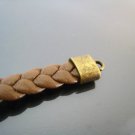 Finding - 6 pcs Antique Brass Oval Flat End Cap 10mm x 9mm x 5mm ( inside 7mm x 3 mm )