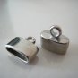 Finding - 6 pcs Silver Oval Flat End Cap 10mm x 11mm ( inside 9.5mm width )