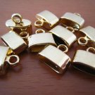 Finding - 6 pcs Gold Oval Flat End Cap 10mm x 11mm ( inside 9.5mm width )