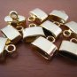 Finding - 6 pcs Gold Oval Flat End Cap 10mm x 11mm ( inside 9.5mm width )