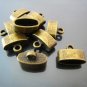 Finding - 4 pcs Antique Brass Oval Flat End Cap 15mm x 10mm x 7mm ( inside 12mm x 5mm width )