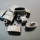 Finding - 4 pcs Black  Oval Flat End Cap 15mm x 10mm x 7mm ( inside 12mm x 5mm width )