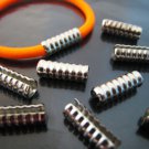 Finding - 6 pcs Silver Adjustable Crimp Round Tone Tube Curve Fold Over End Cap 13mm x 4.5mm
