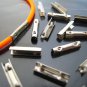Finding - 10 pcs Silver Adjustable Crimp Round Tone Tube Curve Fold Over End Cap 11mm x 2mm