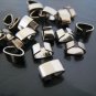 Finding - 10 pcs Silver Adjustable Crimp Round Tone Tube Curve Clip Fold Over End Cap 6.5mm x 4mm